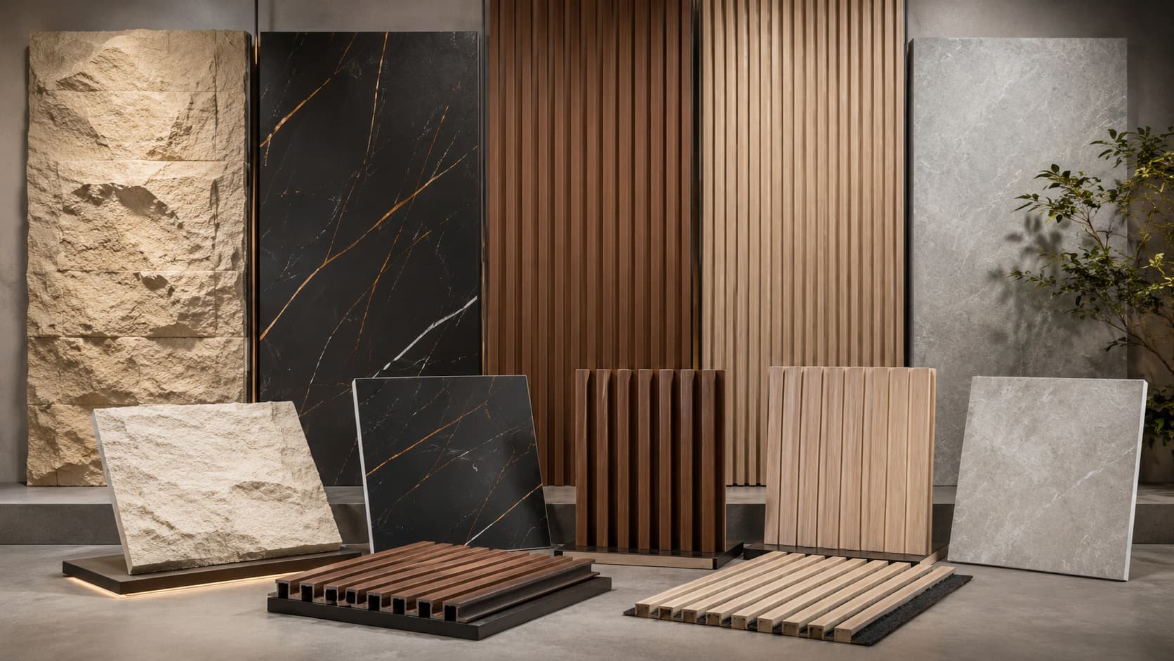 Architectural wall panel and surface material collection